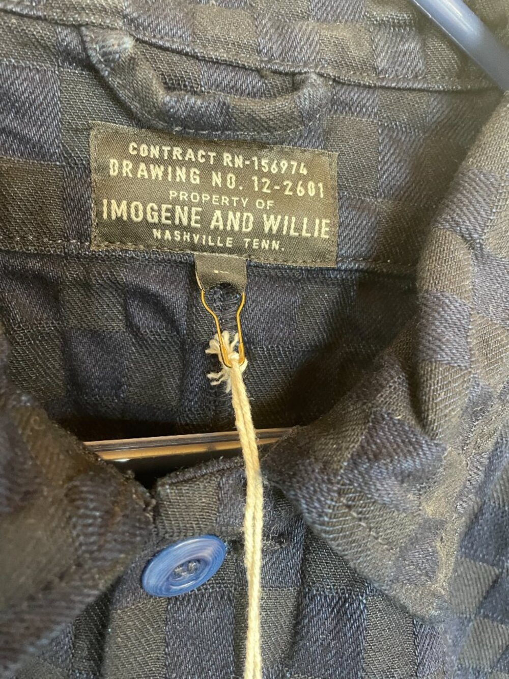 Imogene + Willie, Painter's coat in Indigo check, Medium, NWT - Picture 5 of 7